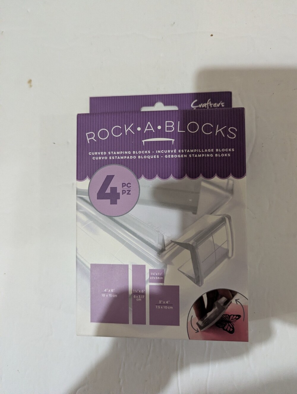 NEW Rock-A-Blocks 4-Piece Curved Stamping Blocks ,Crafters Companion
